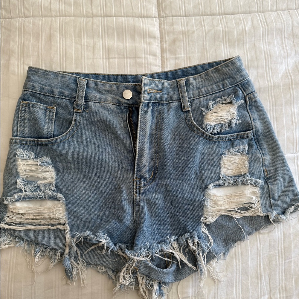 Distressed Denim Women Shorts